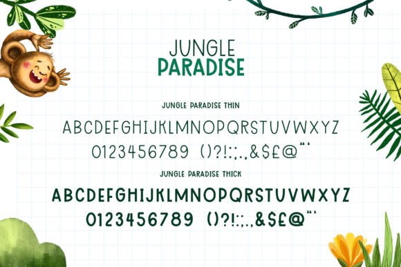 Jungle Paradise Font PNG with transparent background - Preview 4