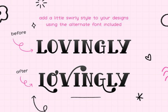 Love Hearts Font PNG with transparent background - Preview 3