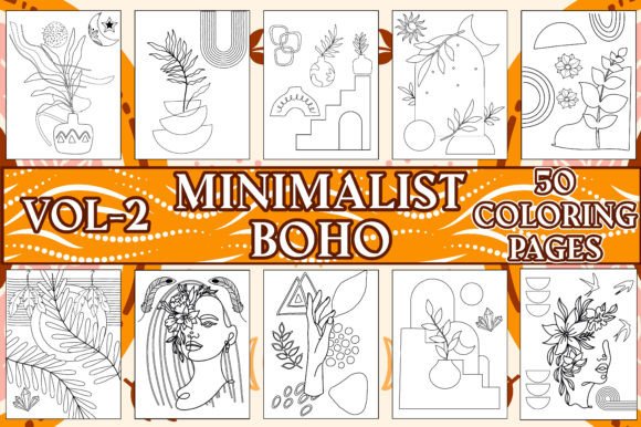 Minimalist Boho Coloring Pages for Adult