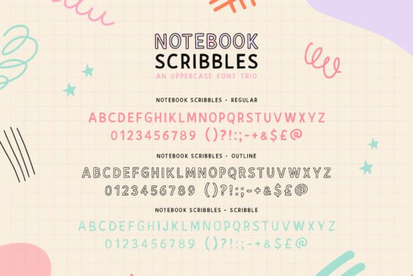 Notebook Scribbles Font PNG with transparent background - Preview 5