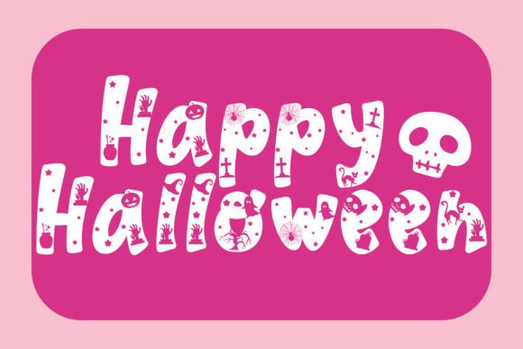 Pink Spooky Font PNG with transparent background - Preview 3