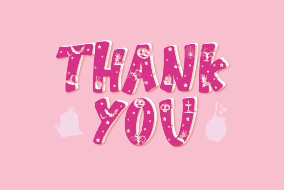 Pink Spooky Font PNG with transparent background - Preview 4