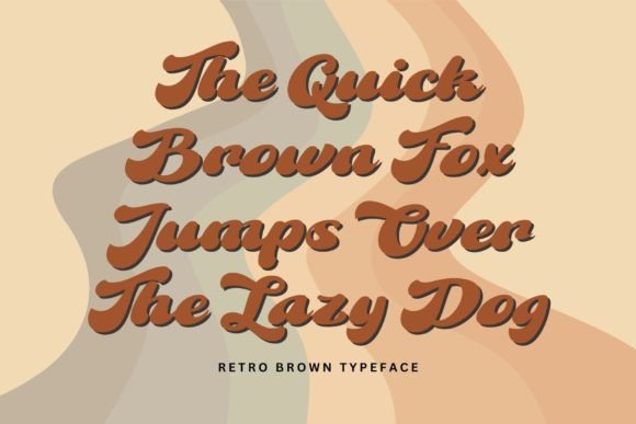 Retro Brown Font PNG with transparent background - Preview 1