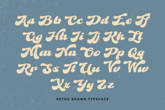 Retro Brown Font PNG with transparent background - Preview 2