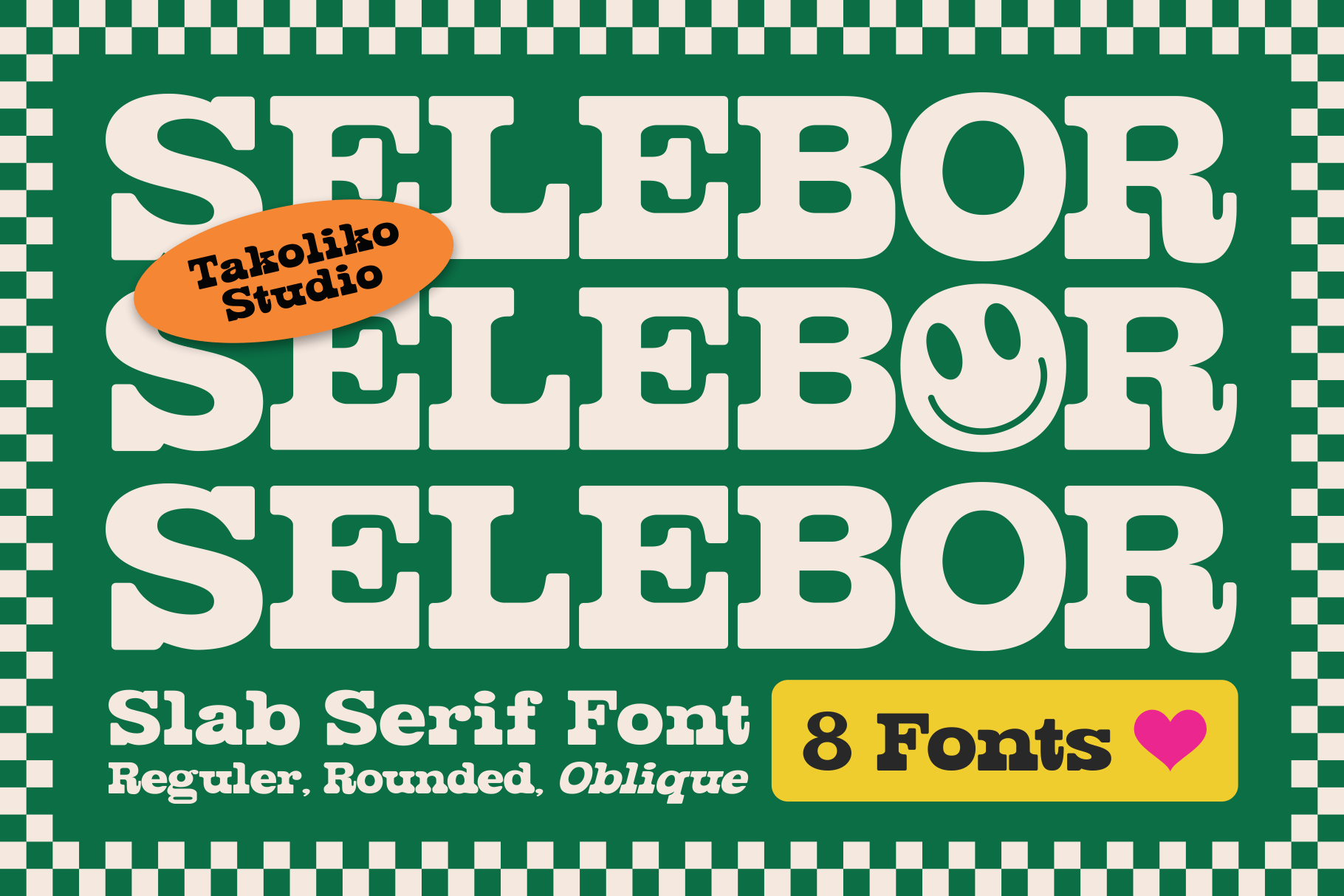 Selebor — retro cartoon slab serif