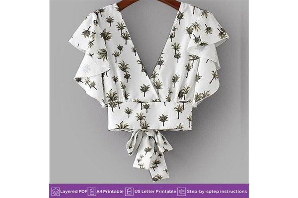 Tie Back Crop Top PDF Sewing Pattern