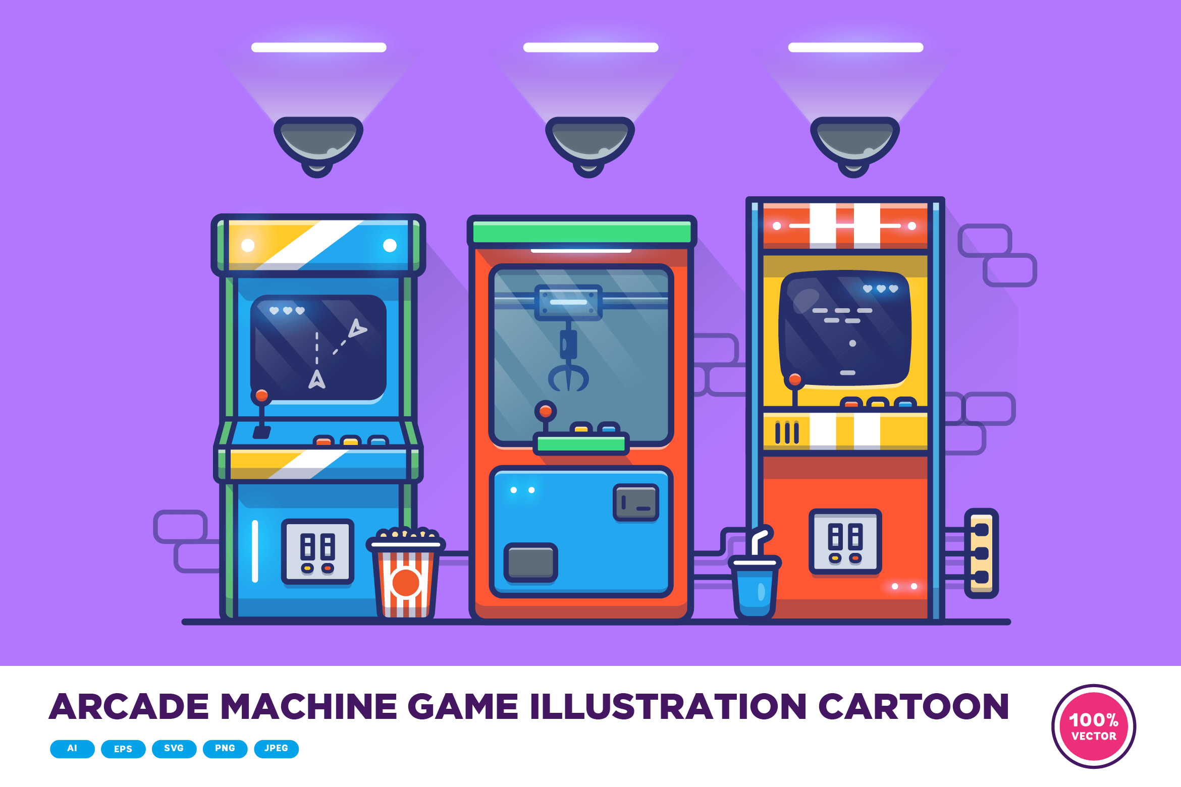 Arcade Machine Game Illustration Cartoon Graphic by catalyststuff ...