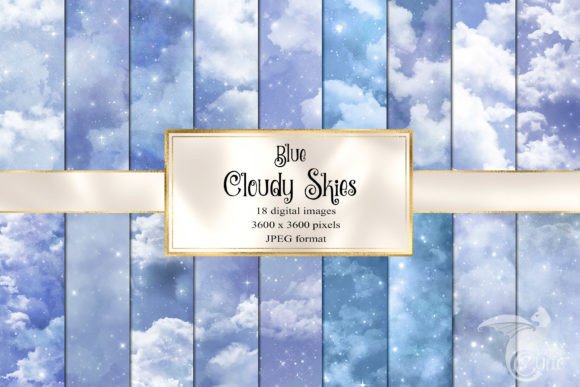 Blue Cloudy Skies Digital Paper