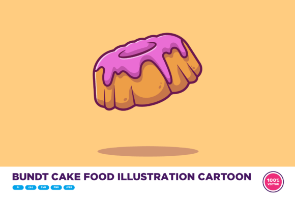 Bundt Cake Food Illustration Cartoon