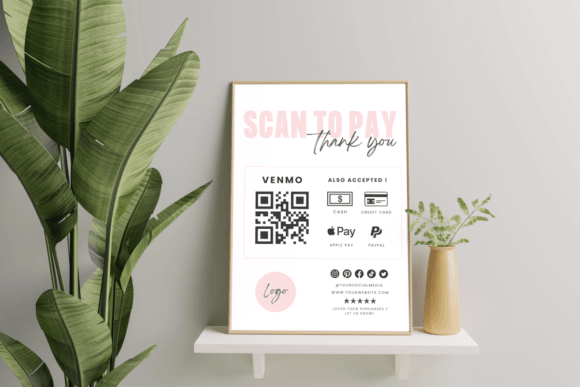 Canva Business Scan to Pay Sign Template