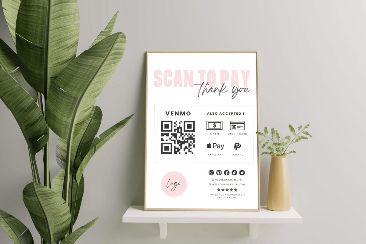 Canva Business Scan to Pay Sign Template