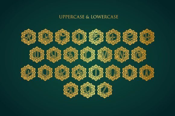 Crystal Mandala Monogram Font - Preview 2