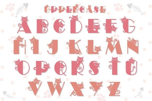 Cute Little Cat Font - Preview 1