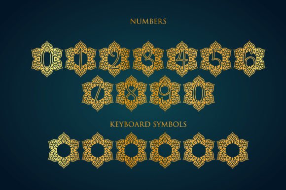 Geometry Mandala Monogram Font PNG with transparent background - Preview 2