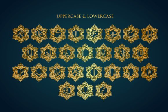 Geometry Mandala Monogram Font PNG with transparent background - Preview 3