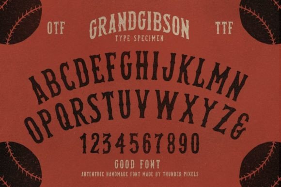 Grand Gibson Font PNG with transparent background - Preview 2