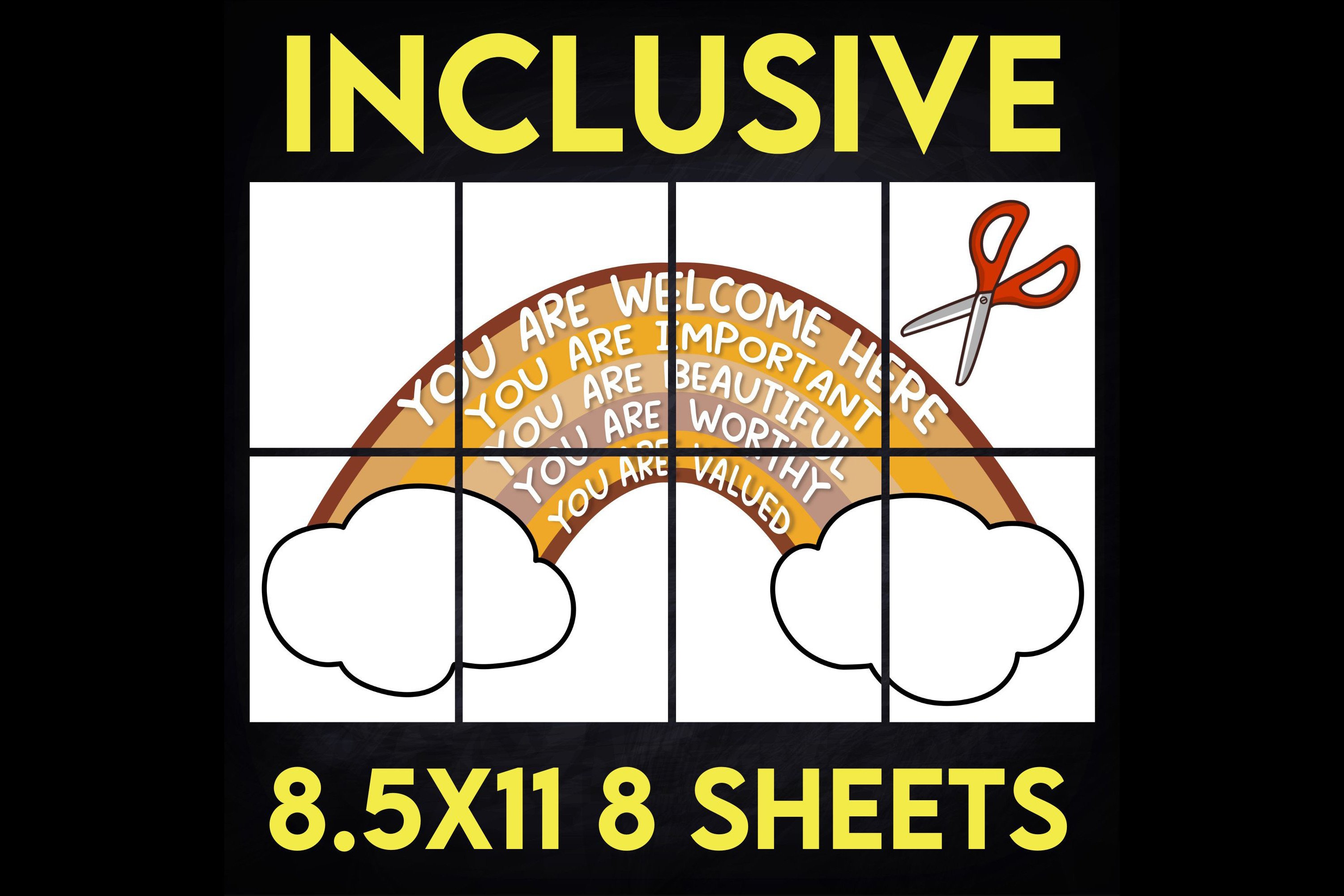 Inclusive Rainbow Poster Editable Canva