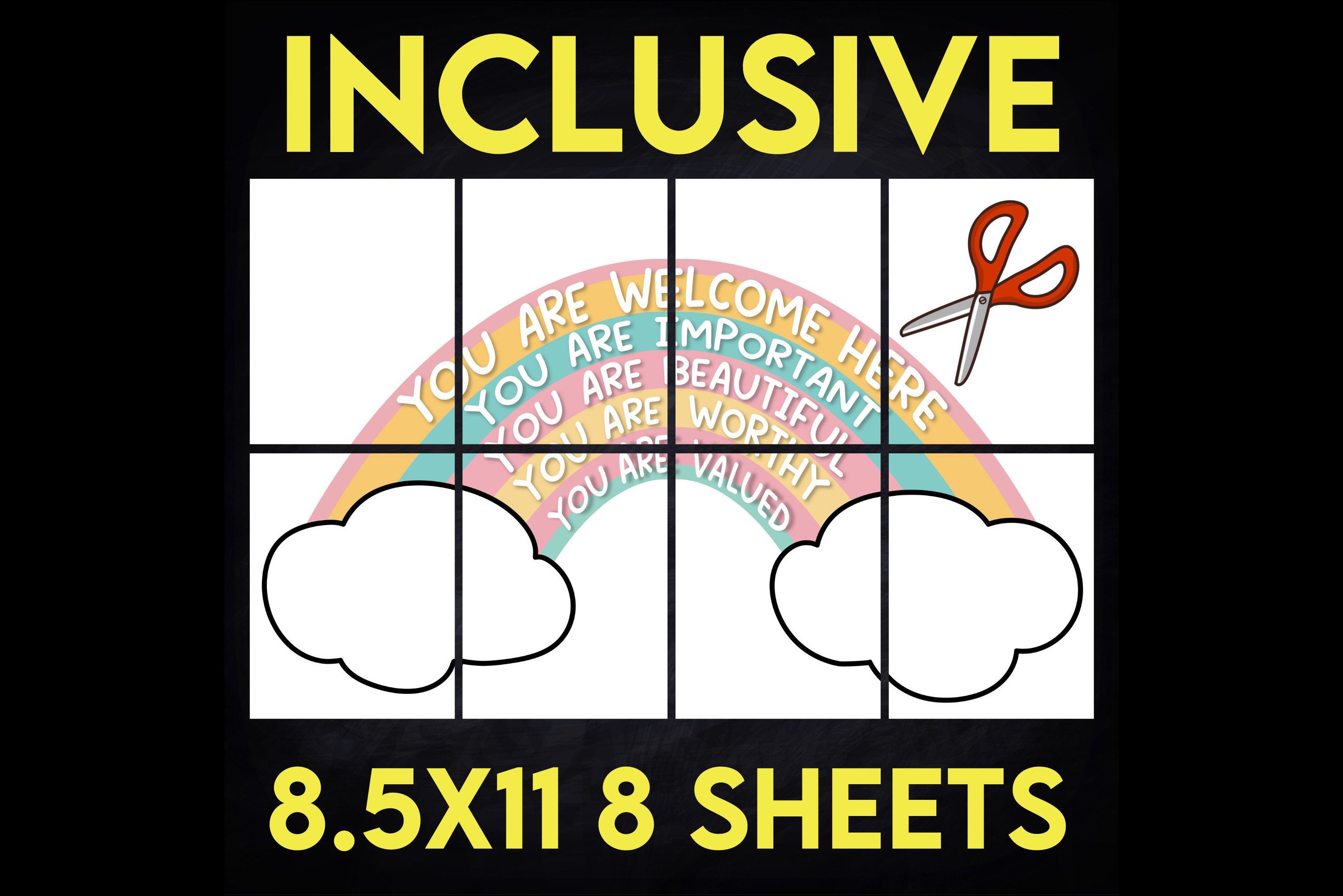 Inclusive Rainbow Poster Editable Canva
