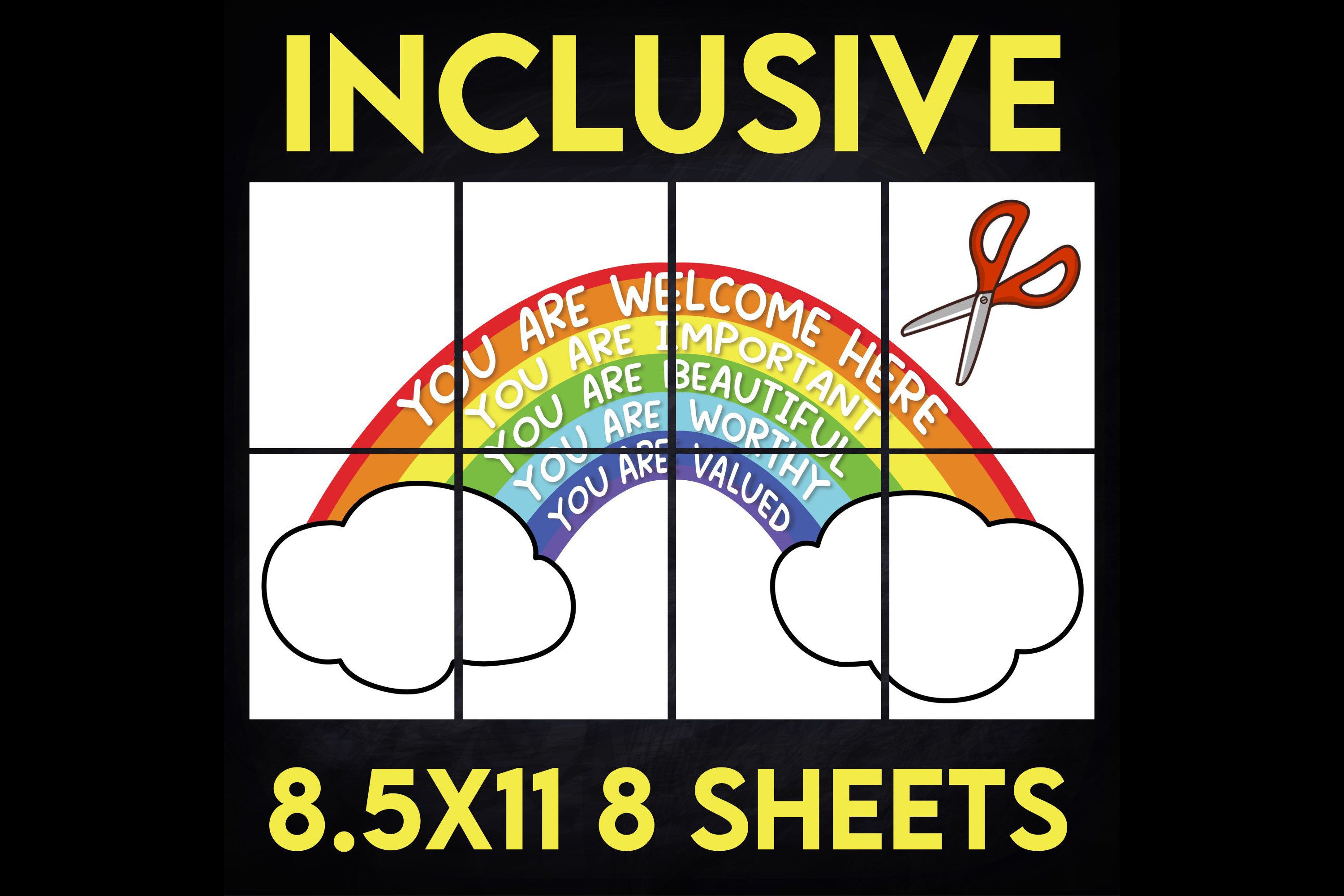 Inclusive Rainbow Poster Editable Canva