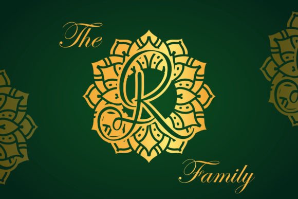 Petals Mandala Monogram Font PNG with transparent background - Preview 1