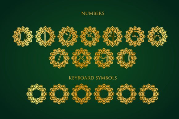 Petals Mandala Monogram Font PNG with transparent background - Preview 3