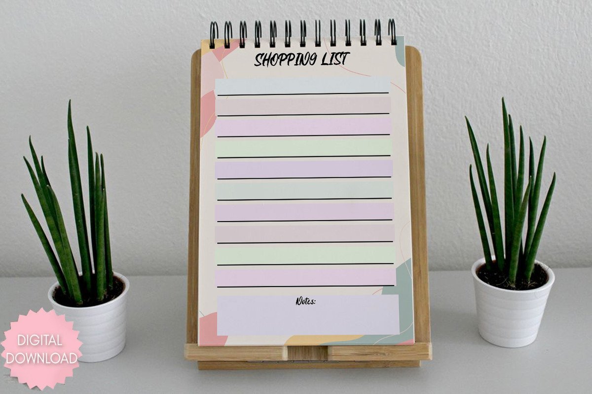Printable 3 Color Template Shopping List