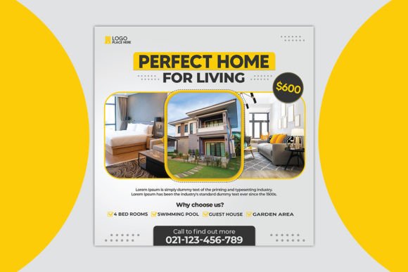 Preview of Real Estate House Social Media Post real estate social media template