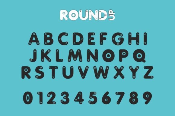 Round Up Font PNG with transparent background - Preview 3