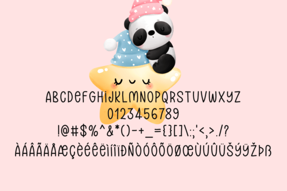 Sleeping Baby Panda Font PNG with transparent background - Preview 4