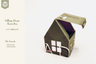 Village House Template Favor Box SVG PDF · Creative Fabrica