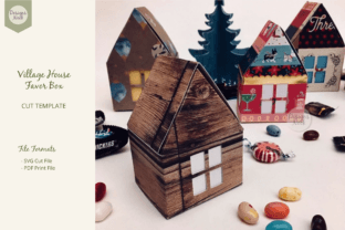 Village House Template Favor Box SVG PDF · Creative Fabrica