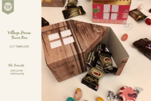 Village House Template Favor Box SVG PDF · Creative Fabrica