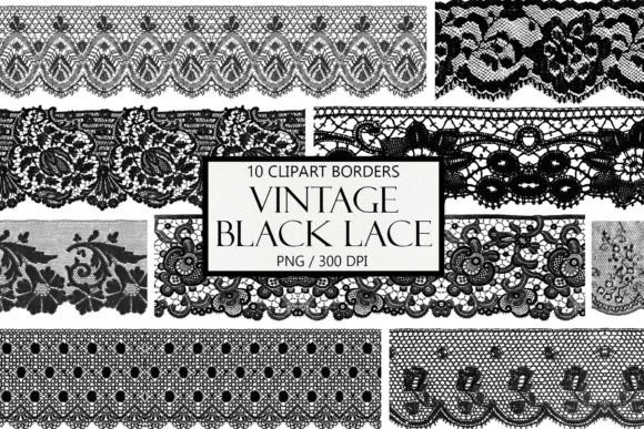 Vintage Black Lace Borders