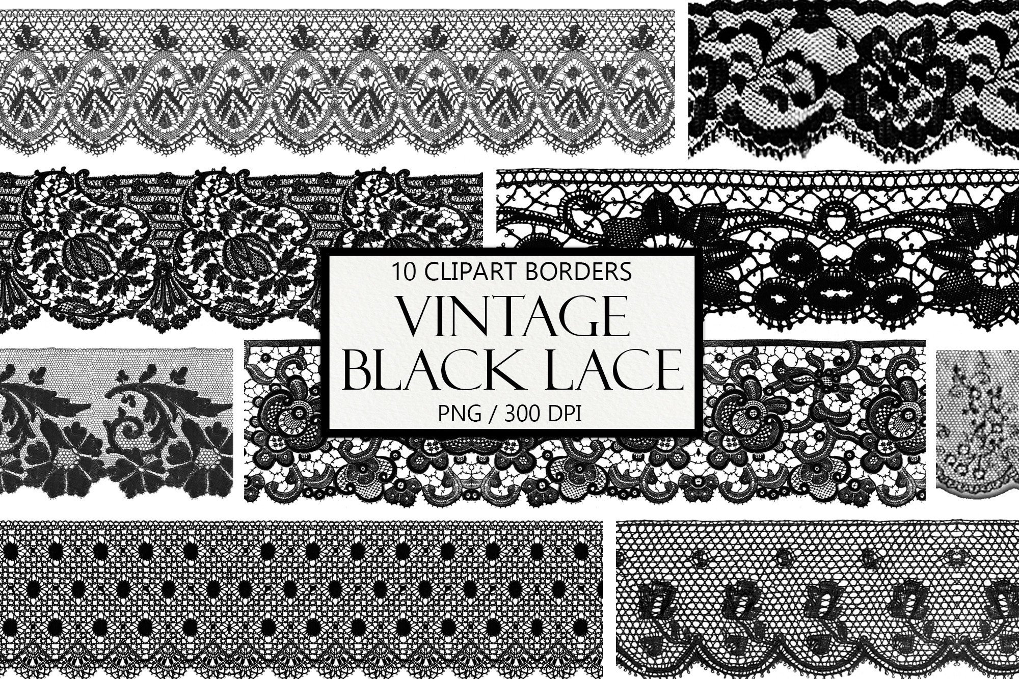 Vintage Black Lace Borders