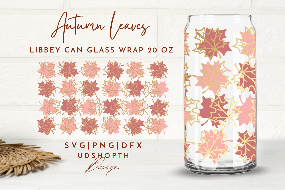 Autumn Leaves SVG Libbey Can Glass 20oz