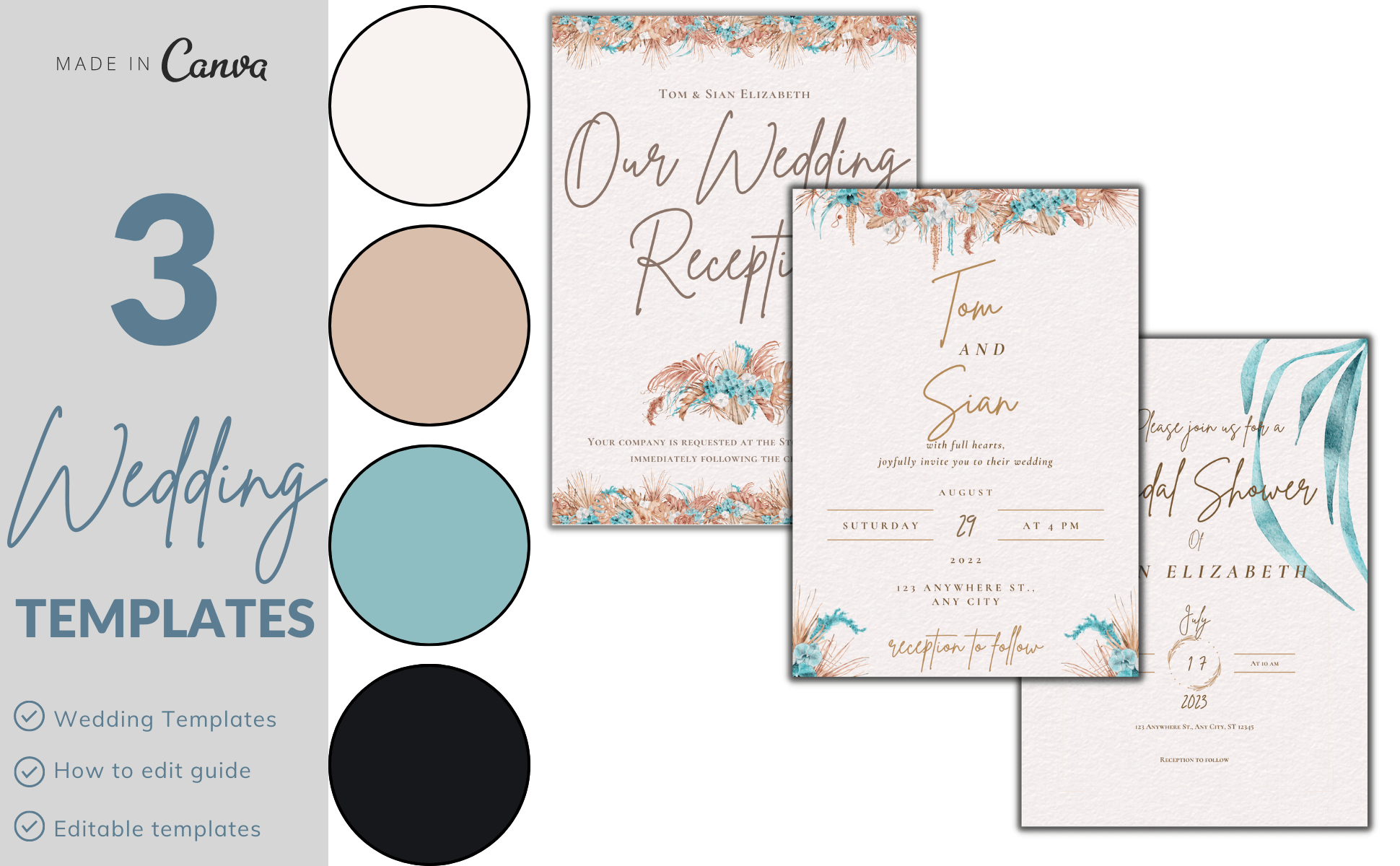 Canva Wedding and Bridal Shower Invite