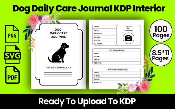 DOG DAILY CARE JOURNAL KDP INTERIOR