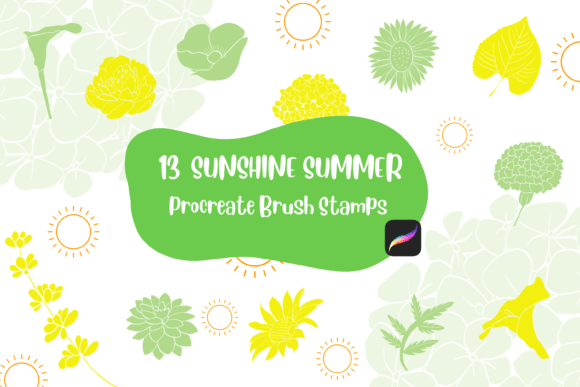 Procreate Brush Stamp Sunshine Summer