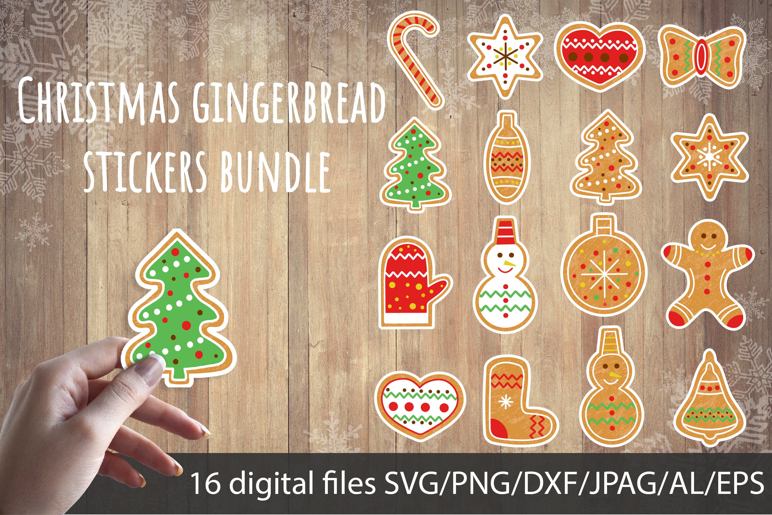 Gingerbread Sticker Craft Christmas Gingerbread Stickers Bundle Graphic by Klimushka · Creative ...