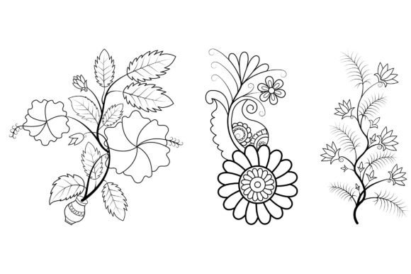 Floral Coloring Page Book for Kids V.6