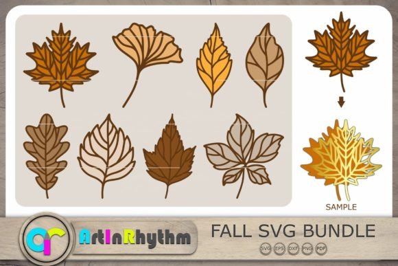 Layered Fall Leaves SVG, Fall Leaves SVG