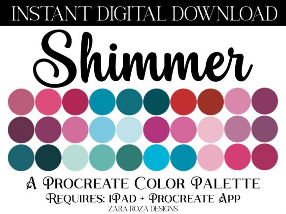 Shimmer Procreate Color Palette Graphic Add-ons By ZaraRozaDesigns