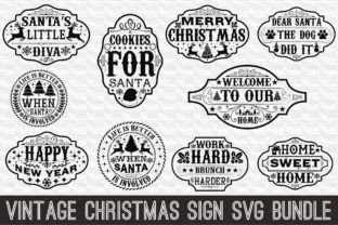 Vintage Christmas Sign Svg Bundle Graphic by cherrydesign · Creative ...