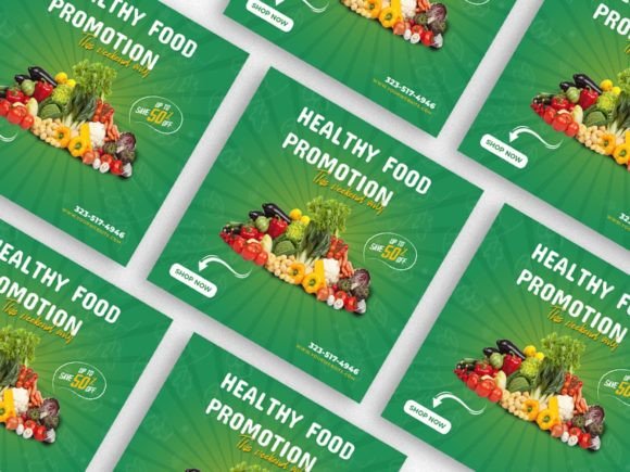 Preview of Healthy Food Instagram Post Template food social media design template