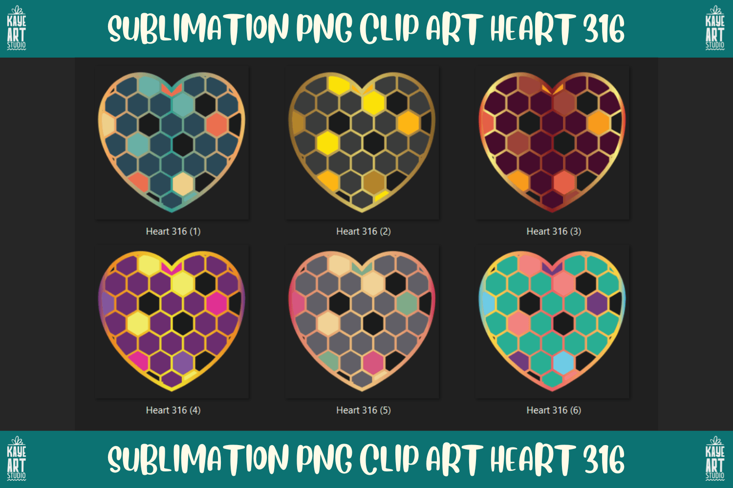 Heart Sublimation PNG Clip Art 316 Graphic by kayeartstudio · Creative ...