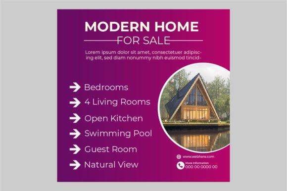 Preview of Modern Real Estate Facebook Post Design real estate social media template