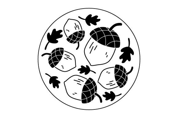 Fall Acorns - Round Coaster Design