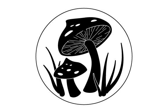 Fall Mushrooms - Round Coaster Design