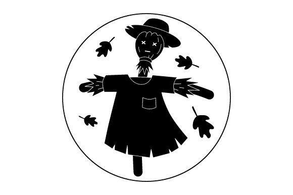 Fall Scare Crow - Round Coaster Design