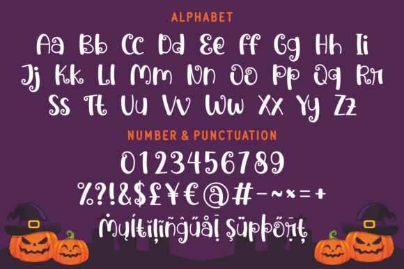 Halloween Curly Creepy Font PNG with transparent background - Preview 1